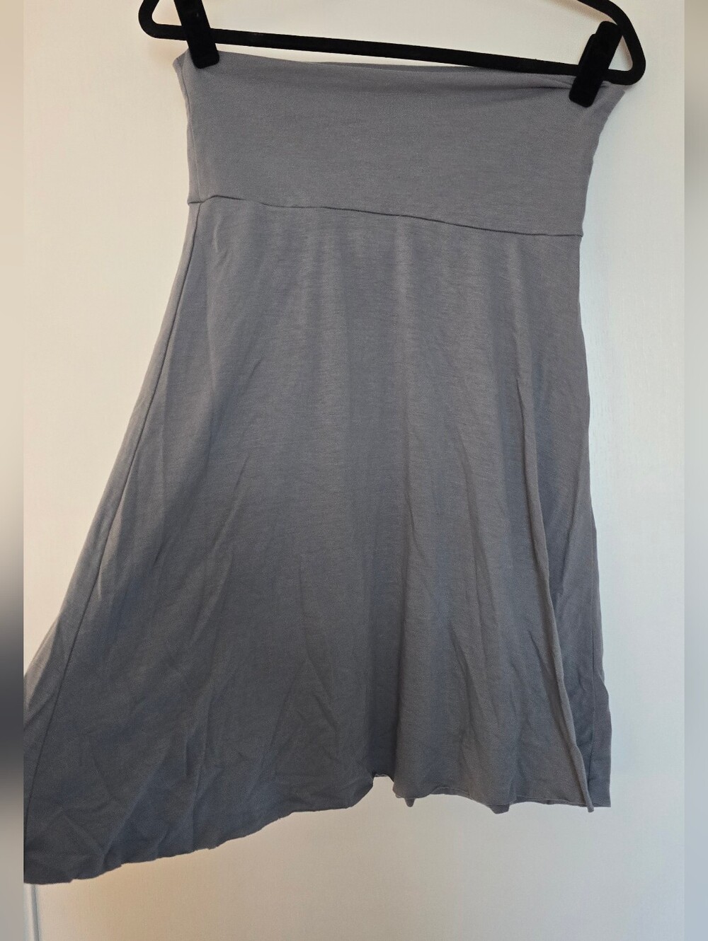 Love D - Grey Fold-Over Wide Waistband Skirt